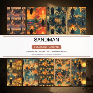Sandman Oasis Desert Pattern Designs PNG 9-Pack Download