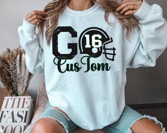 Custom Football Sweatshirt, Personalized Football Mom Shirt, Football Fan Shirt, Football Number Shirt, Custom Football Team Shirt