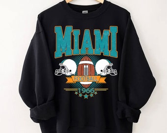 Miami Football Sweatshirt, Vintage NFL Miami Football Sweatshirt, Retro Vintage Miami Shirt, Miami Game Day T-Shirt, Vintage NFL Sweatshirt