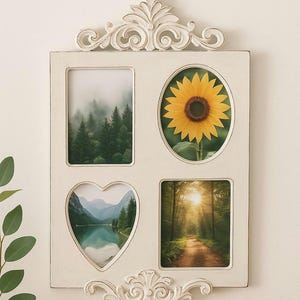 4 Picture Frame Collage 4x6 Wooden Multi Photo Frame For Wall Decor White Vintage Collage Picture Frame For Family Photo
