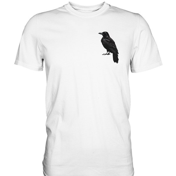 Schwarzer Rabe  Zeichnung / Tier Print - Premium Shirt
