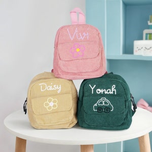 Sac à dos personnalisé brodé à la main pour bébé, mini sac à dos personnalisé pour enfants, sac à dos pour la maternelle, premier jour d'école, cadeau d'anniversaire pour bébé