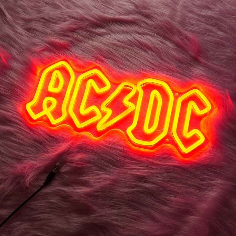 ACDC Neon Sign Art Decor, Neon Sign Bedroom, Custom Neon Sign Wall ...