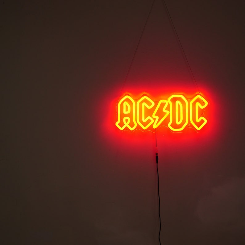 ACDC Neon Sign Art Decor, Neon Sign Bedroom, Custom Neon Sign Wall ...