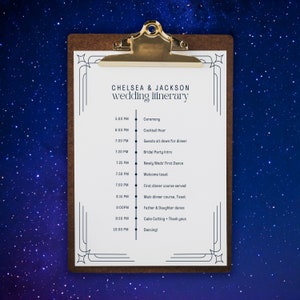 Instant Download - Modern Celestial Wedding Itinerary Timeline Customizable Printable Canva Template - Editable Digital File