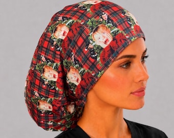 Christmas Euro Scrub Cap, Adjustable Toggle, Soft Knit