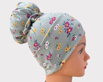 Floral high bun scrub cap, nurse scrub cap, healthcare cap, healthcare cap, Floral scrub cap