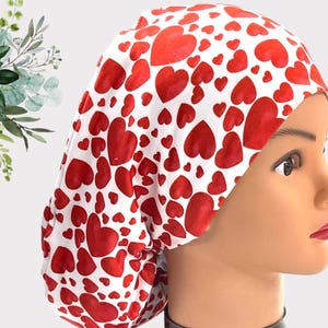 Red Hearts verpleegkundige scrubmuts, verstelbare chirurgische bouffant