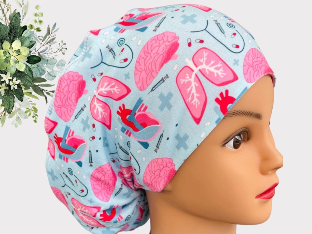 Anatomy Print Scrub Cap - Medical Surgical Hat for Doctors, Nurses ...