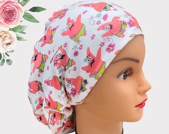 Patrick Star Cartoon Scrub Cap, verstellbarer chirurgischer Hut im Euro-Stil
