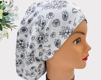 Floral Scrub Cap, Adjustable Surgical Cap, Women's Medical Hat