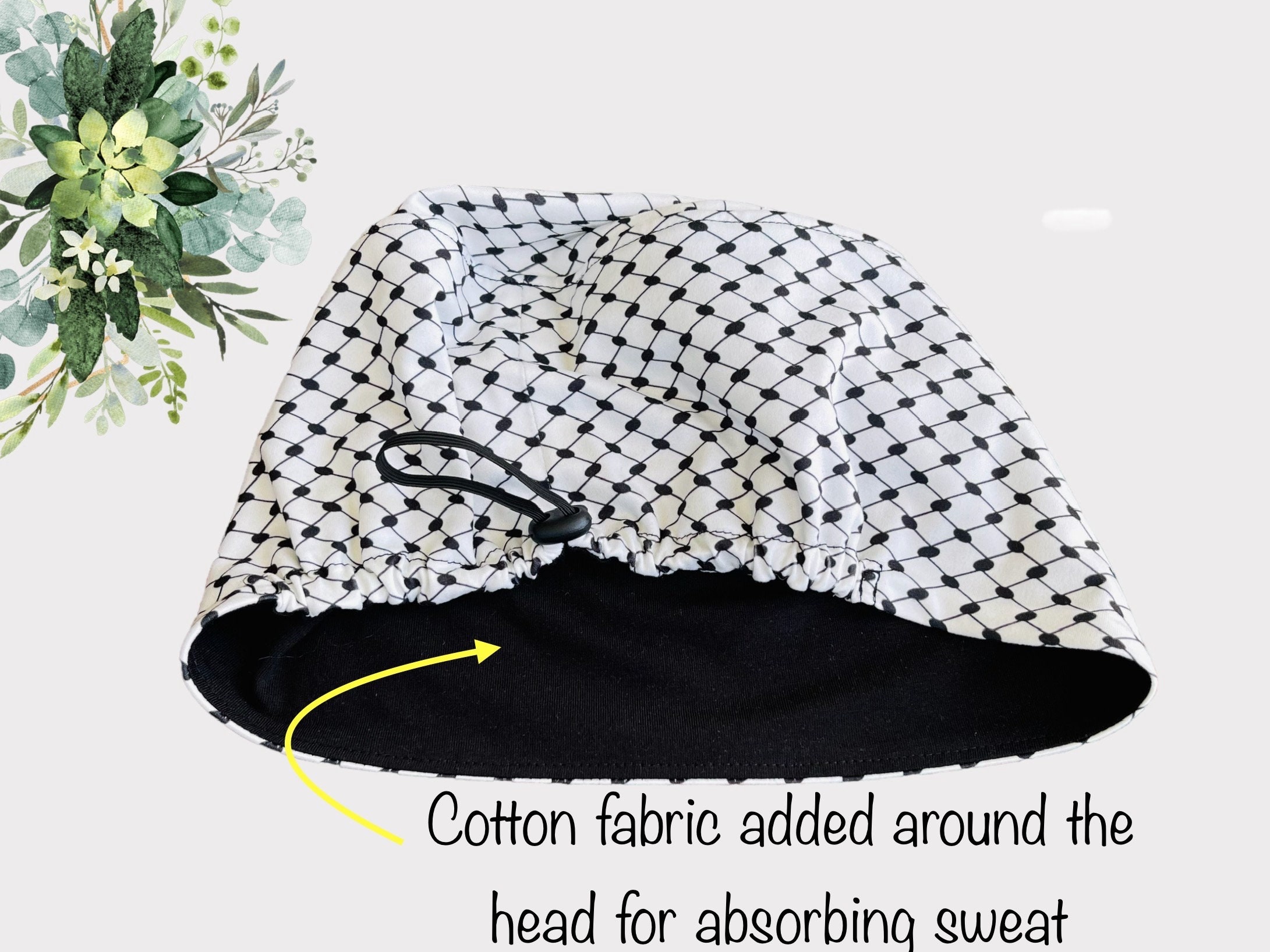 Kufiya Pattern Scrub Cap, Adjustable Tie-back Euro Style - Etsy