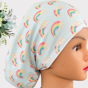 Rainbow Euro Scrub Cap, Surgical cap for Women, Nurse Scrub cap, Scrub cap for women, Euro Surgical Cap, Medical Scrub Cap, Euro Scrub Cap