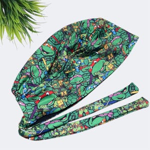 Teenage Mutant Ninja Turtles Scrub Cap, Unisex Tie Back Surgical Hat