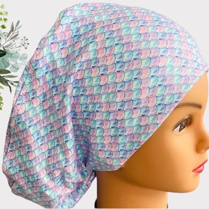 Fischschwanz Euro Scrub Cap, chirurgische Haube für Frauen, Krankenschwester Scrub, Scrub Cap für Frauen, Euro chirurgische Haube, medizinische Scrub Cap, Euro Scrub Cap