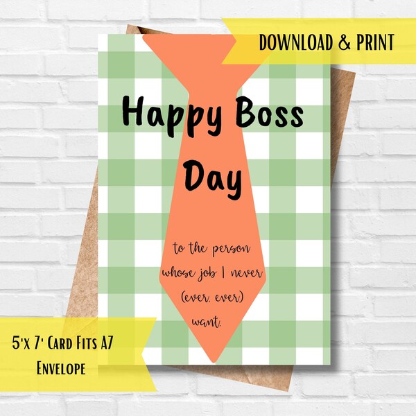 Funny Bosses Day Card Printable Etsy