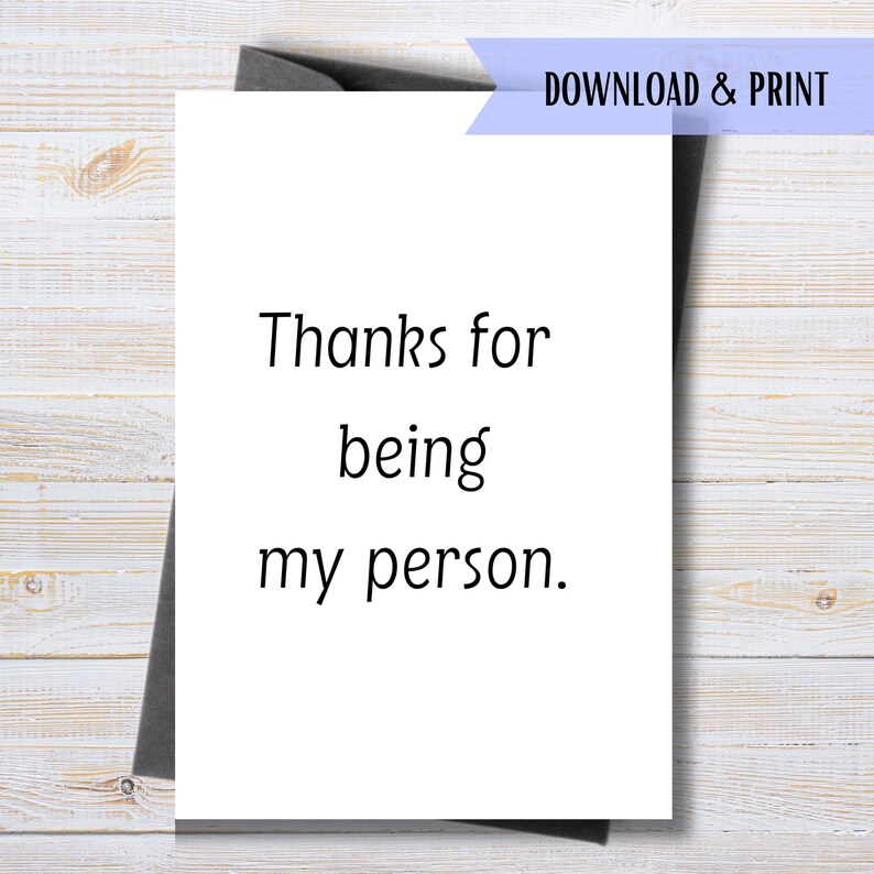 Printable Best Friend Thank You Card, BFF Birthday Card, Thanks for ...