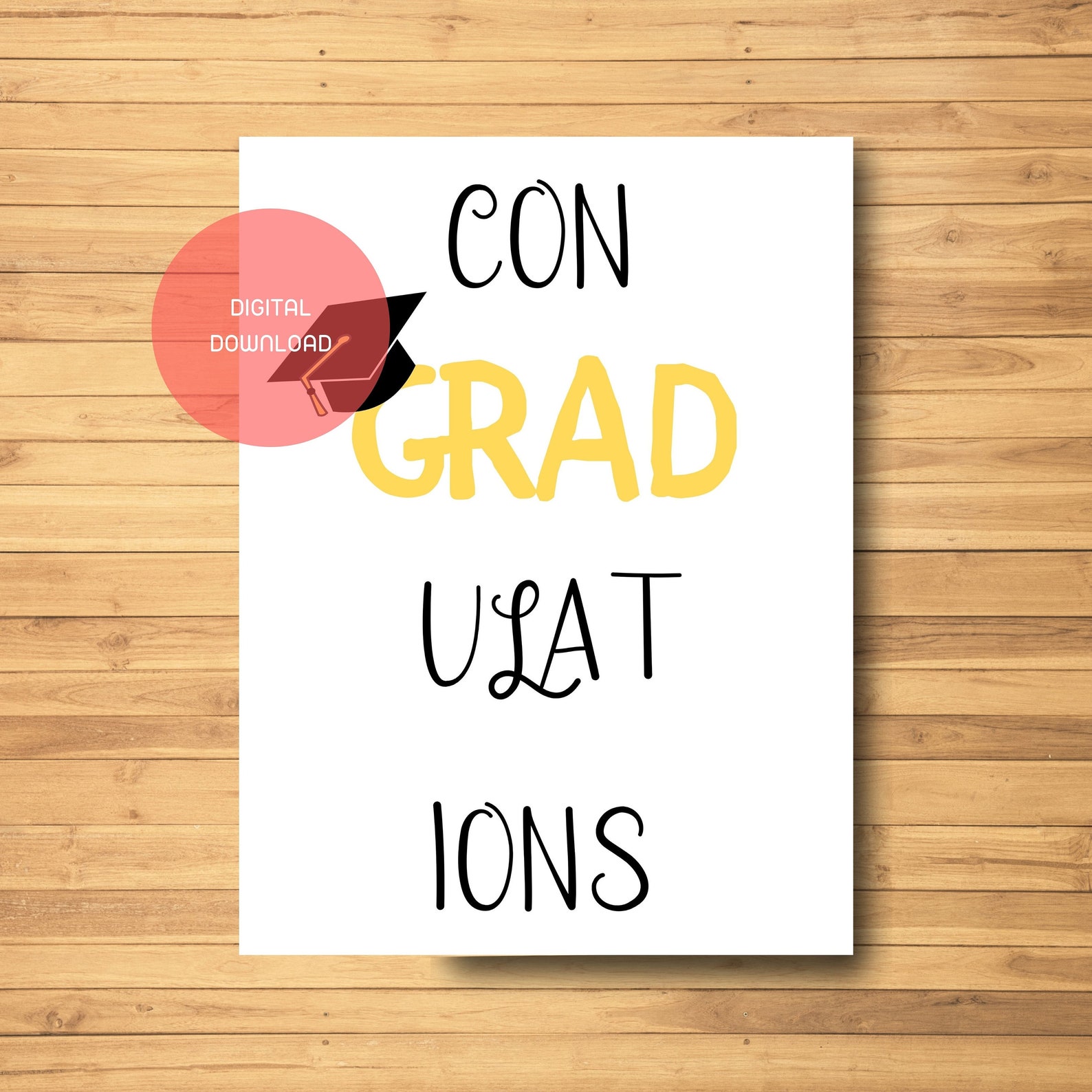 Congratulations on Your Graduation Printable Card / Instant - Etsy