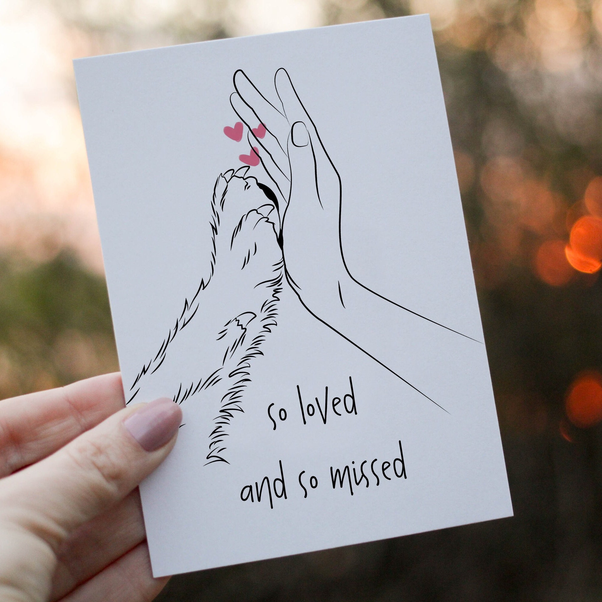 Printable Dog Sympathy Card, Red Hearts and Dog Paw, Pet Loss Support ...