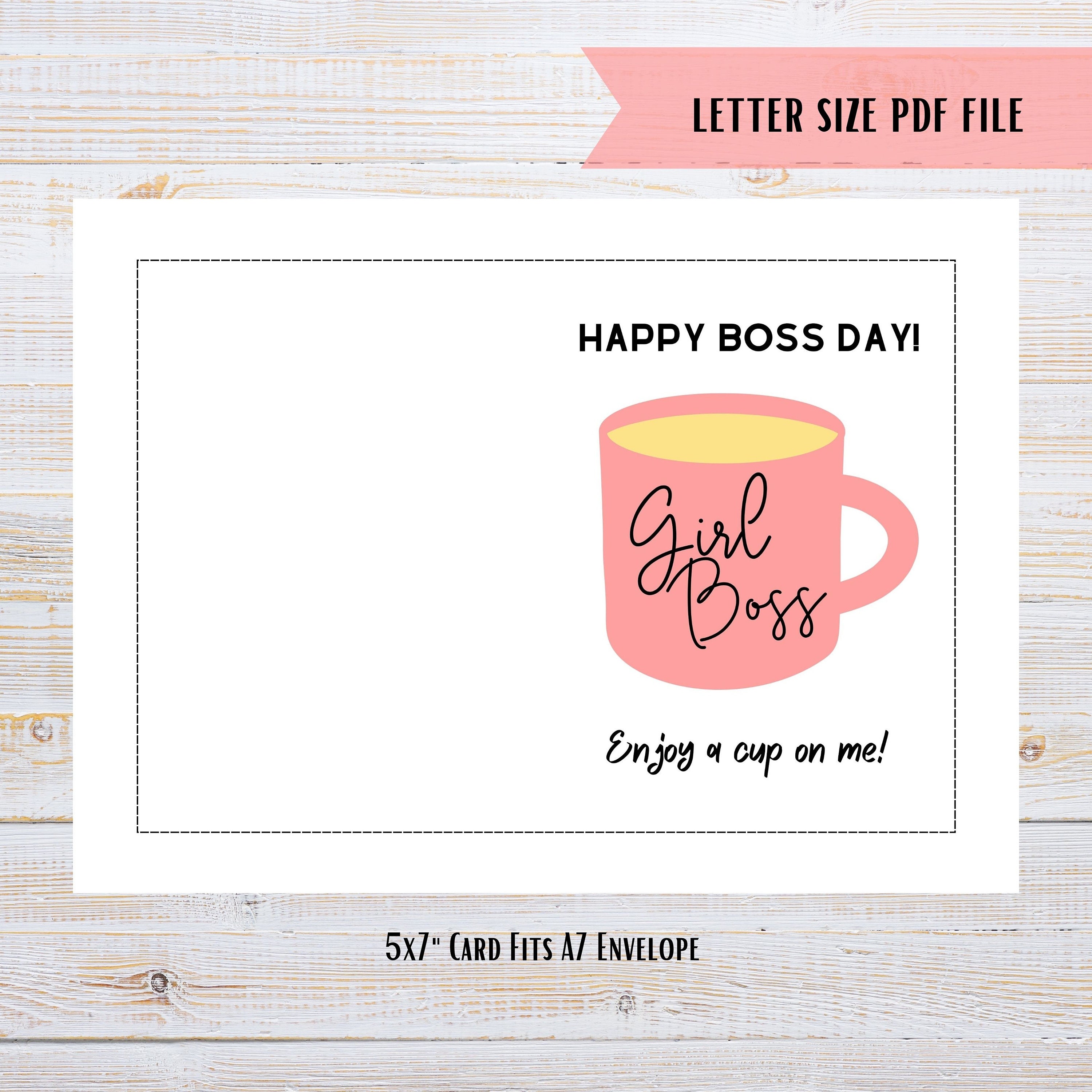 Girl Boss Card Printable, Happy Boss Day Card, Girl Boss' S Birthday ...