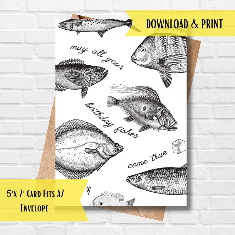 Fish Birthday Card - Etsy