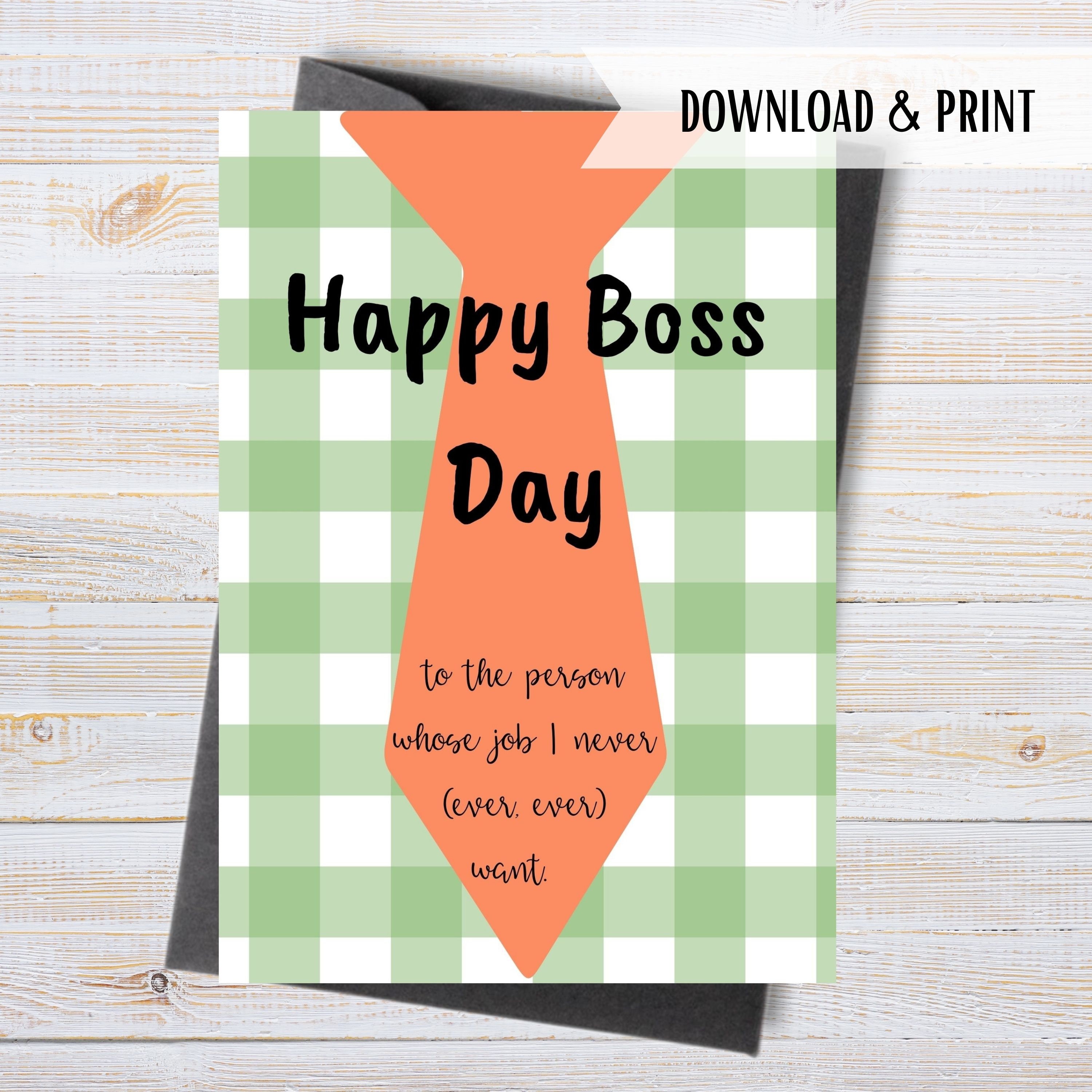 Funny Boss's Day Card, Printable Happy Boss's Day, Boss's Birthday Card