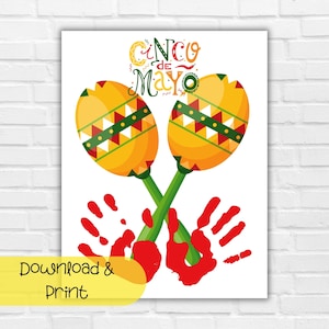 Arte con huellas de manos para el Cinco de Mayo, actividad para fiestas mexicanas, manualidad del 5 de mayo para niños, Cinco de Mayo 2025, actividad con huellas de manos para preescolares