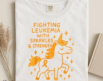 Leukemia Awareness Shirt, Fighting Leukemia Unicorn Tee, Childhood Cancer Warrior Shirt, Strength & Hope Gift