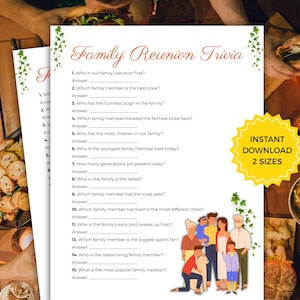 Family Reunion Trivia Game, Printable Family Game, Fill-in-the-Blank Family Activity, Know Your Family Game, Family Gathering Icebreaker