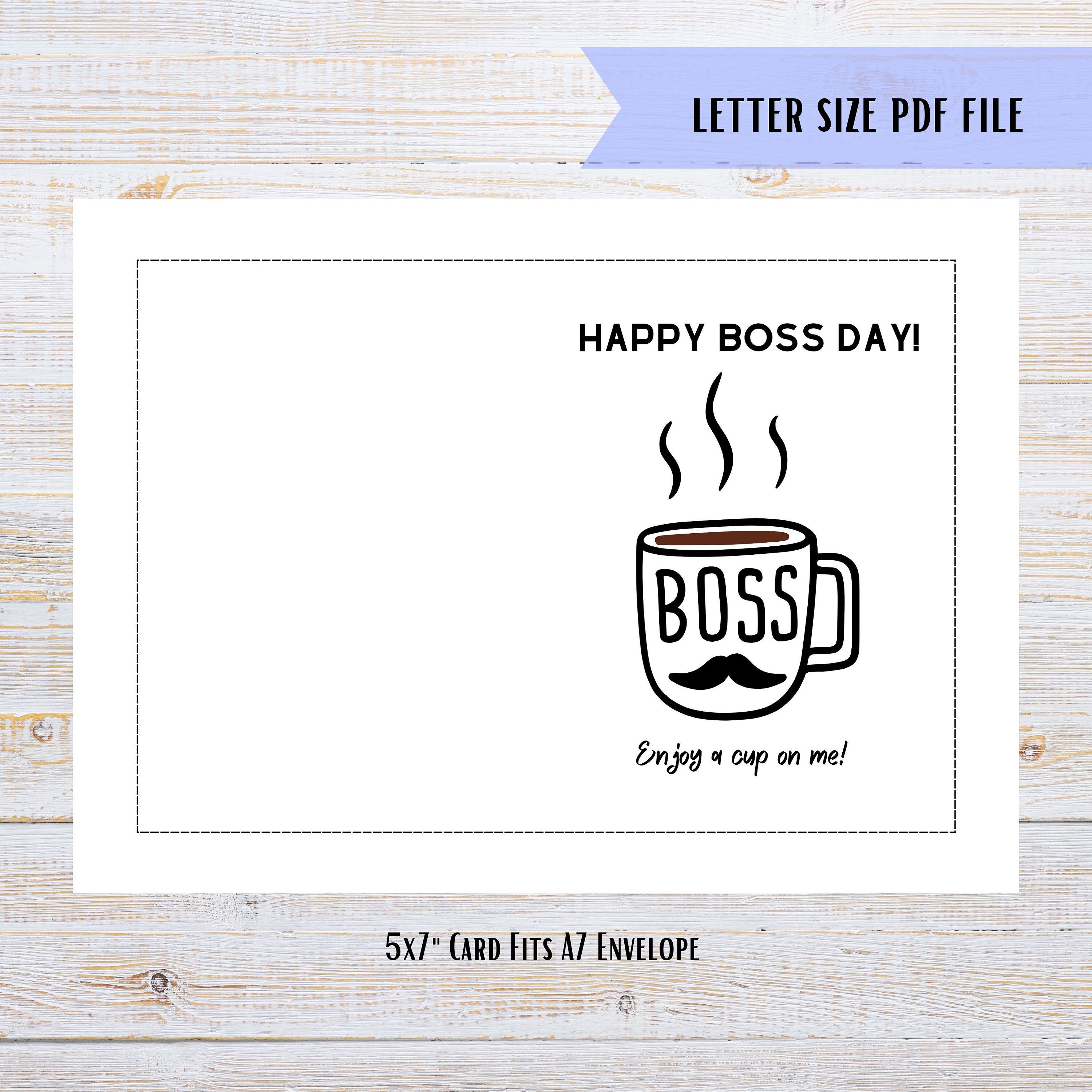 Mustache Bosses Day Card, Printable Happy Boss's Day, Funny Boss's ...