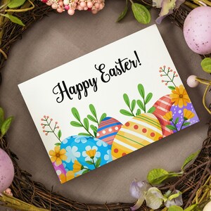 Printable Happy Easter Card, Easter Eggs Card, Spring Greeting Card ...