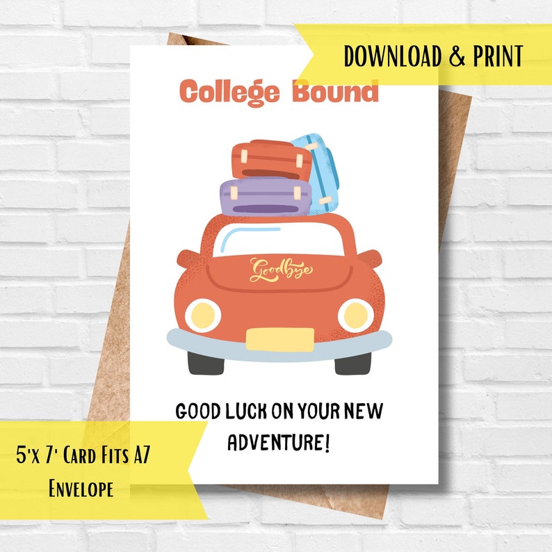 Going to College Card, Printable College Bound Card, Congrats College ...