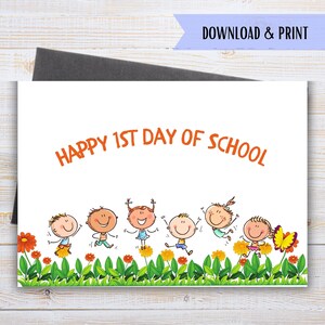 Happy First Day of School Card, Printable Back to School Card, Student ...