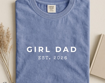 Camiseta personalizada para papá de niña, camiseta minimalista para papá de niñas, camiseta personalizada EST para el Día del Padre, regalo para papá primerizo.
