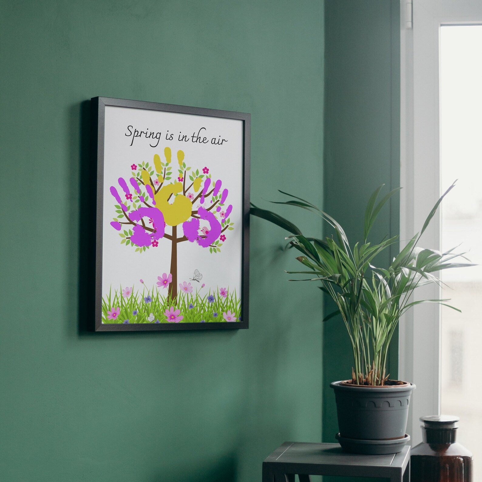 Printable Spring Tree Craft, DIY Handprint Tree , Spring Handprint ...