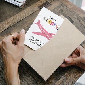 Printable Safe Travels Card, Moving Card, Gap Year Card, Adventuring Card, Working Abroad Card ...