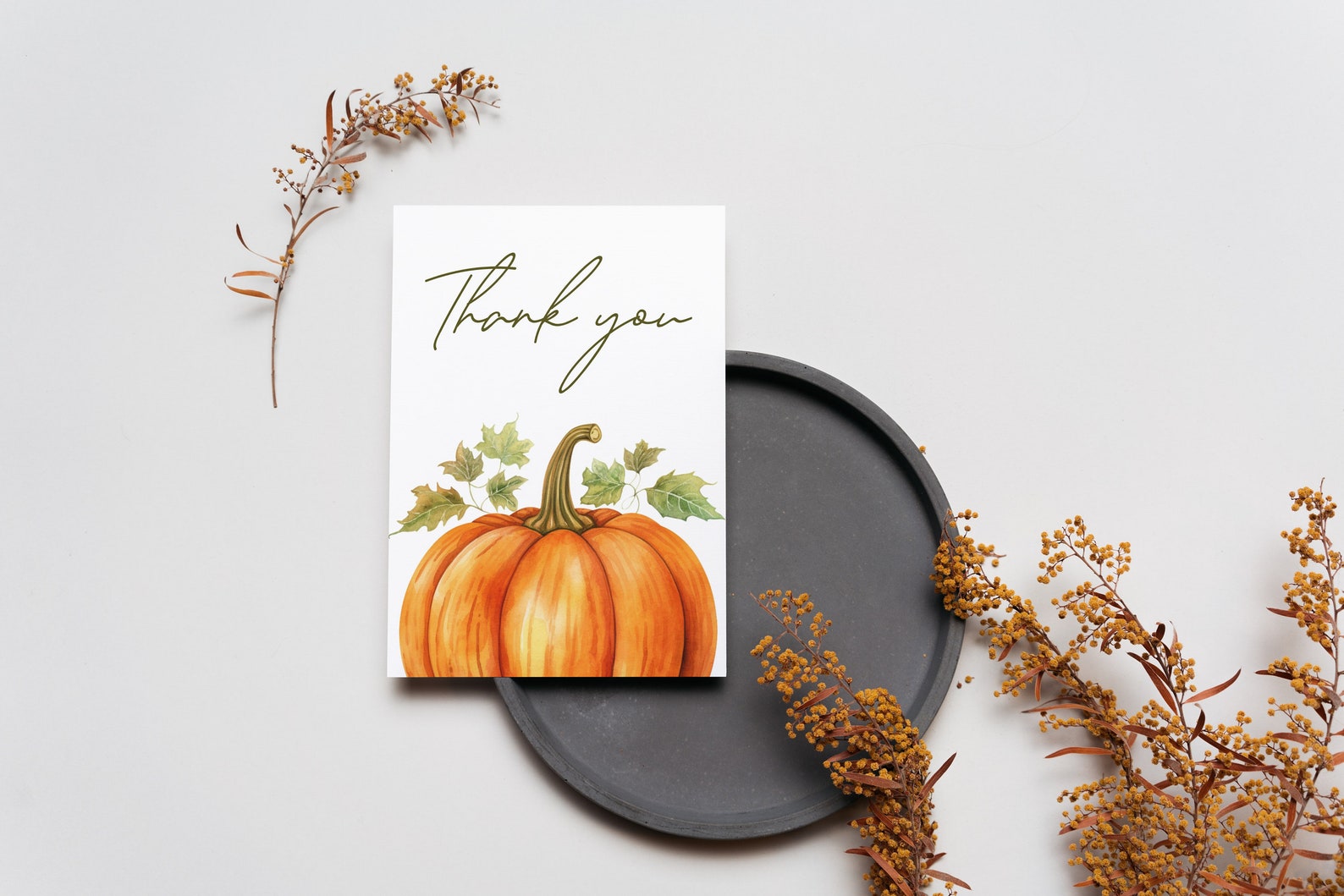 Printable Pumpkin Thank You Card Happy Thanksgiving Gift