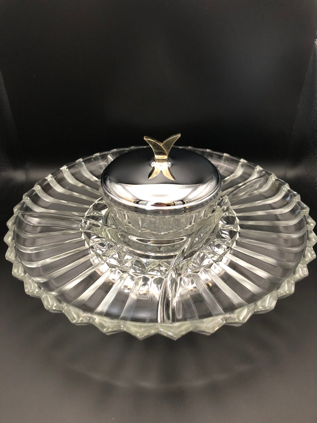 Lazy Susan Vintage Lazy Susan Mid Century Lazy Susan Chrome Etsy