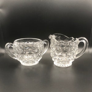 Sugar and Creamer, sugar & creamer set, Vintage Fostoria, Fostoria Glass, American pattern, Antique serving, Fostoria collector, Tea party