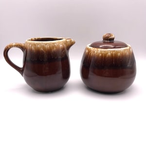 Sugar and Creamer set, McCoy brown drip, McCoy pottery, McCoy sugar and creamer, Vintage McCoy, McCoy collector, McCoy gift idea