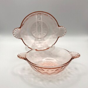 Bowls, Glass bowls, Depression glass, Pink Depression glass, Pink glass, Ice cream bowls, Pink glass bowl, Berry bowl, Trinket dish