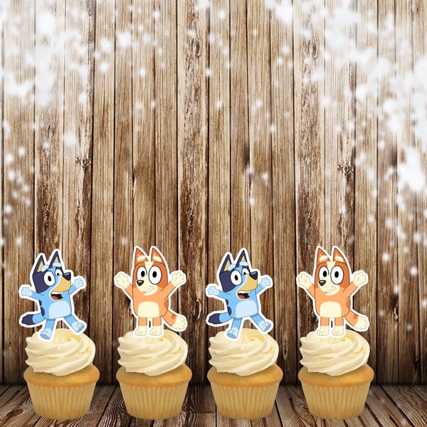 Bluey Fondant Cupcake Toppers Etsy
