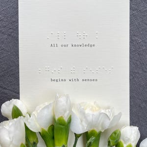 Braille embossed print, sensory art, tactile artwork, typography, wisdom