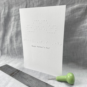 Braille-Vatertagskarte, personalisierte Braille-Karte, alles Gute zum Vatertag, Karte für Papa, Schnurrbart