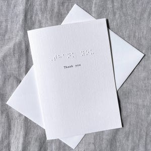 Carte de remerciement en braille, design en braille personnalisé