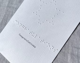Glückwunschkarte in Blindenschrift, tastbarer Stern, personalisierte Karte in Brailleschrift, tastbares Geschenk