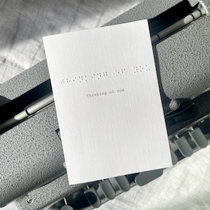 Carte en pensant à vous en braille, carte de condoléances, carte de deuil, braille personnalisé
