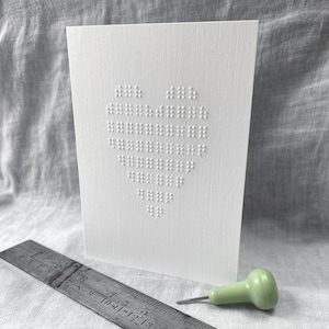 Biglietto di San Valentino in Braille, cuore tattile, biglietto Braille personalizzato, amore
