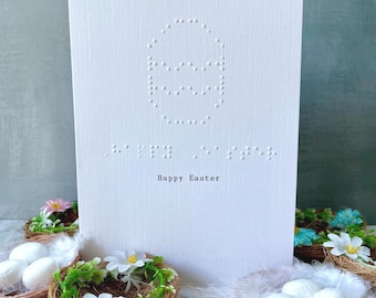 Braille Osterkarte, Osterei, personalisierte Karte zu Ostern, Frohe Ostern