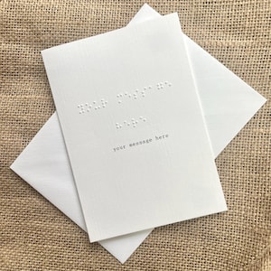 Biglietto d'auguri in Braille personalizzato, biglietto d'auguri in Braille personalizzato, messaggio personalizzato, compleanno, anniversario, matrimonio, laurea, Natale